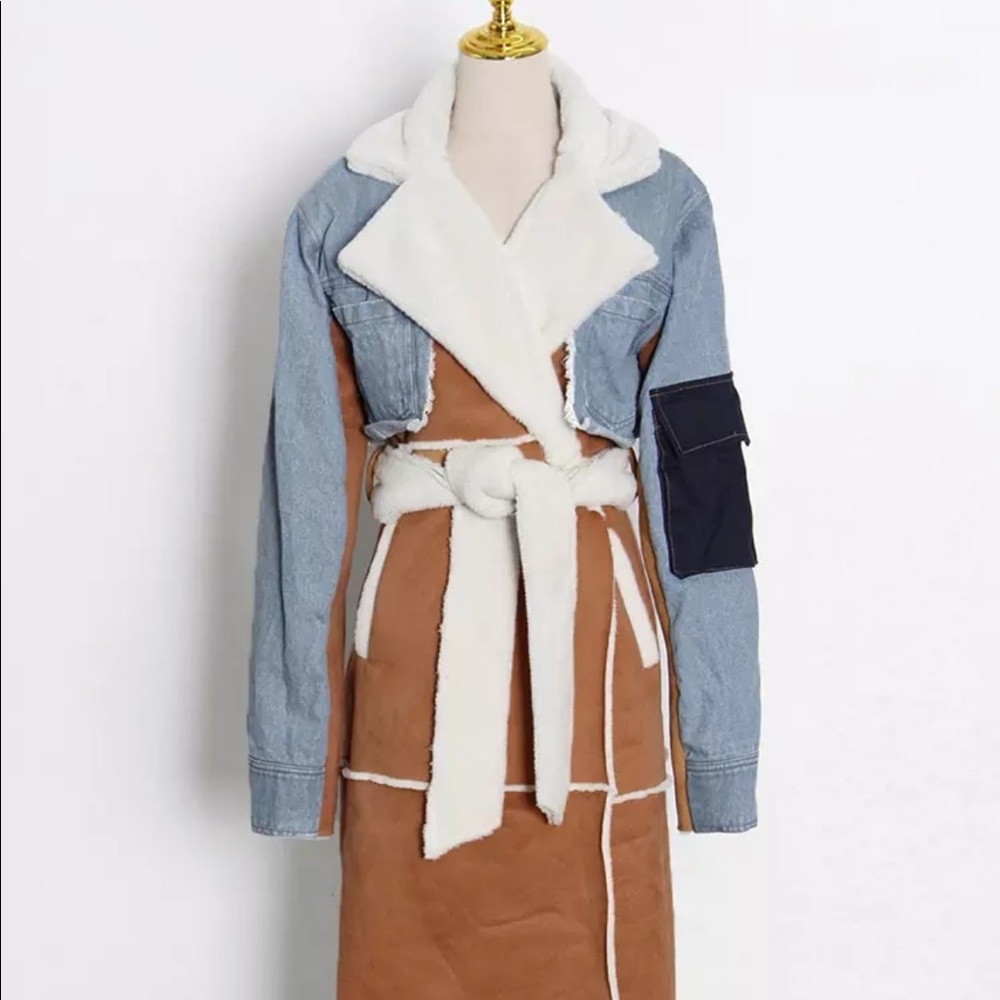 Shearling Denim Trench